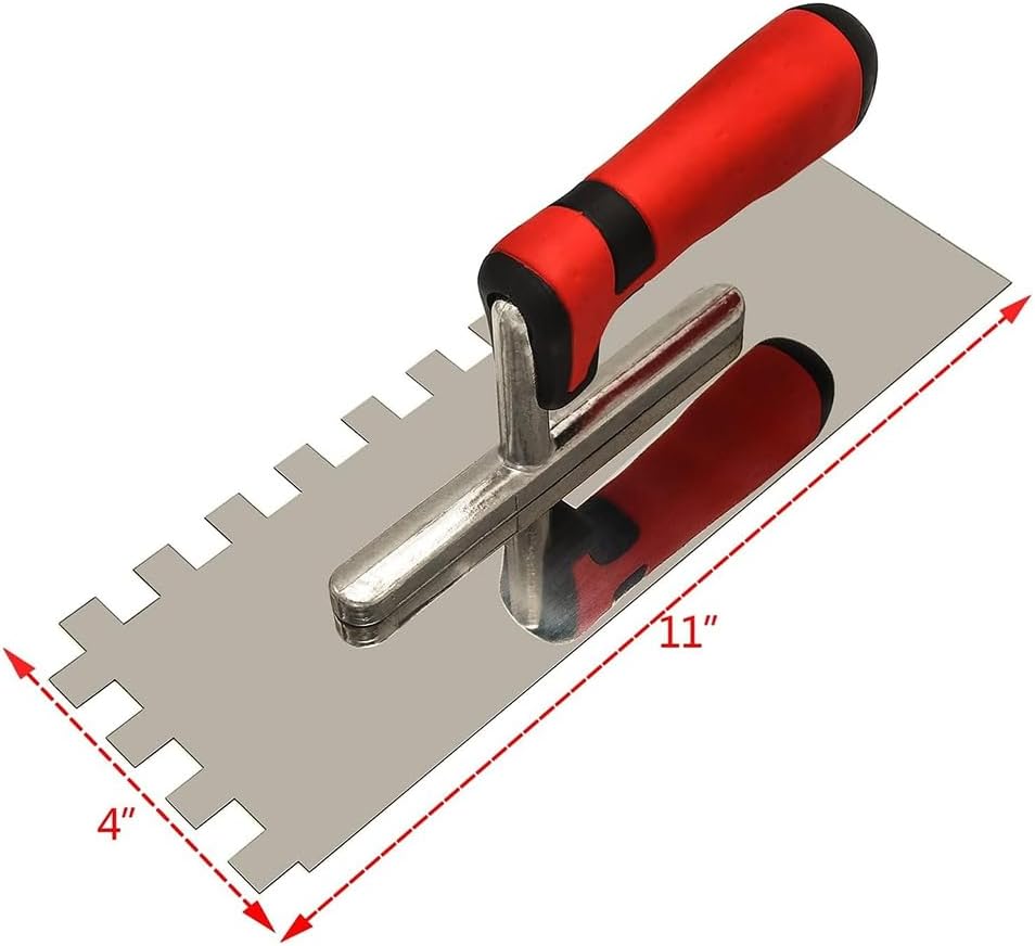 Tile Tools Stainless Steel Square Notched Trowel Set Grout Float andGrout Sponge Tile Installation Tools
