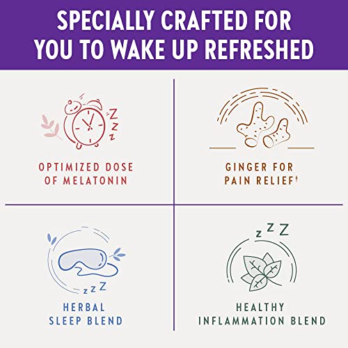 Melatonin & Ginger Sleep Supplement, New Chapter Sleep Aid,  Restful Sleep And Pain Relief, Gluten Free And Non-Gmo, 30 Vegetarian Capsules #TOP4