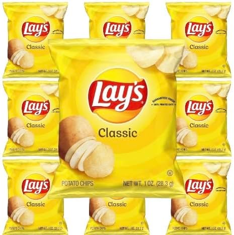 Lay's Classic Potato Chips, 1oz, 10 Count