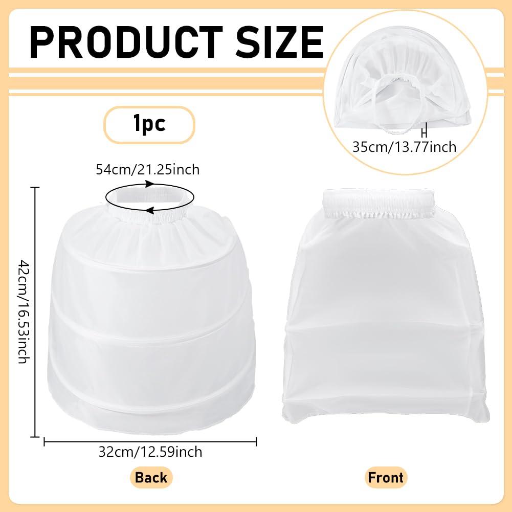 BENECREAT White 320×420×350mm/12.6×16.5×13.8inch Cage Hoop Skirt Petticoat, Hoop Crinoline Cage Buttocks Hip Bustle - Image 2