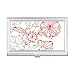 Red Fresh Flowers Grass Decorative Business Card Holder Case Pocket Box Wallet