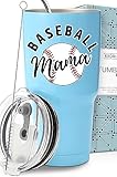 Baseball Mama Tumbler 30oz, Unique and Thoughtful Presents for Sports Mom, Baseball Coffee Travel Mug, Ideal Present Picks for Her Birthday, Game Day, Mother's Day, Christmas, Gift Ready