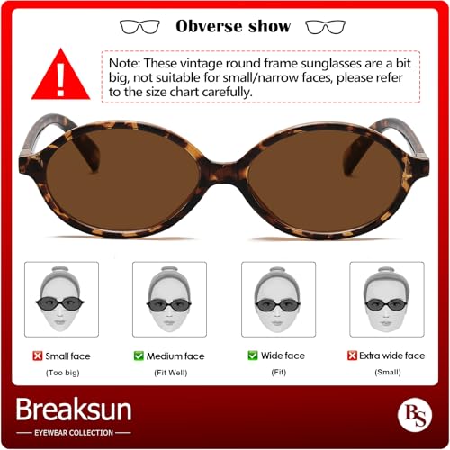 Retro Oval Sunglasses for Women Men Trendy Round Sunnies 90s Vintage Style4