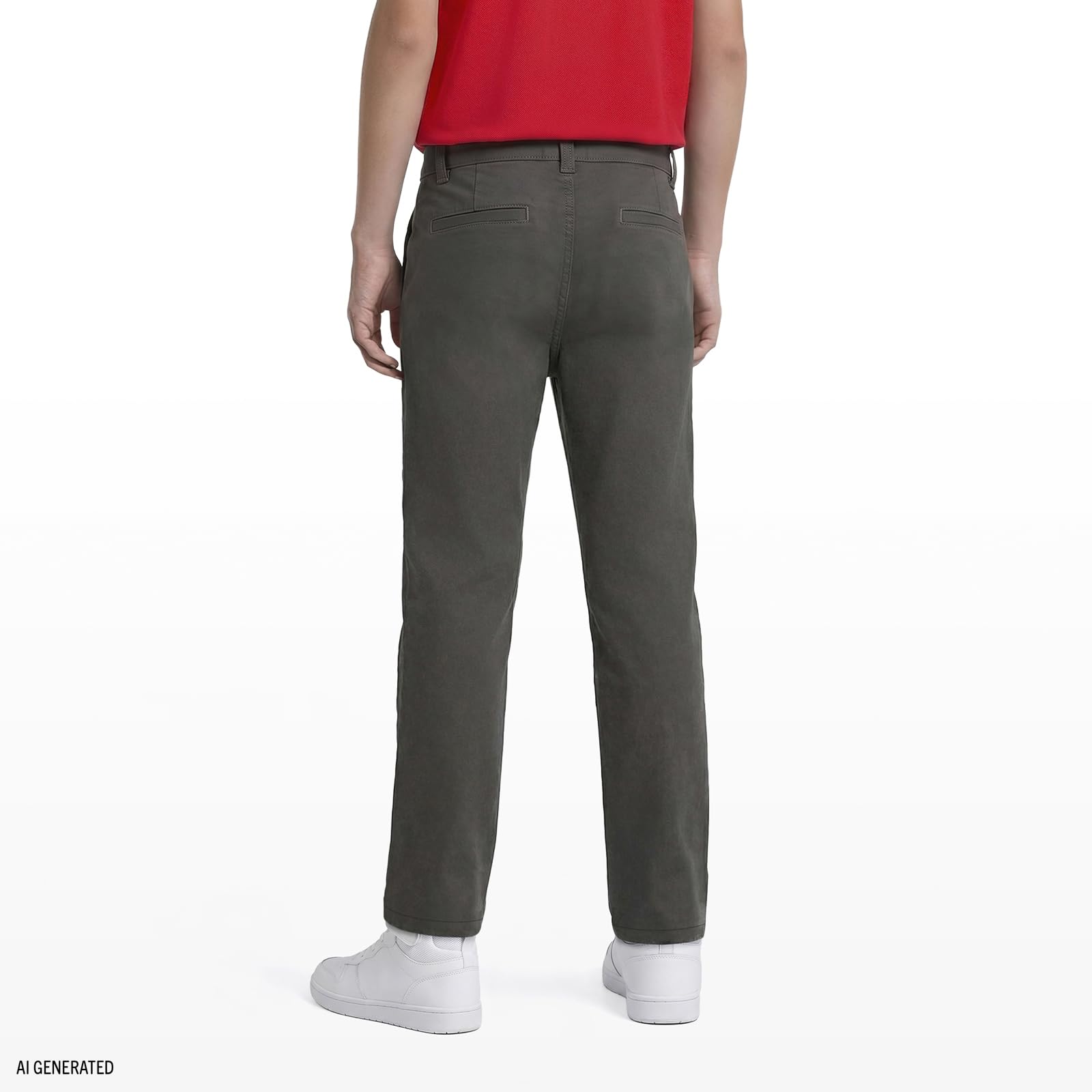 IZOD Pantalones de Uniforme Escolar de Sarga Caqui para niños, Parte Delantera Plana y Cintura cómoda