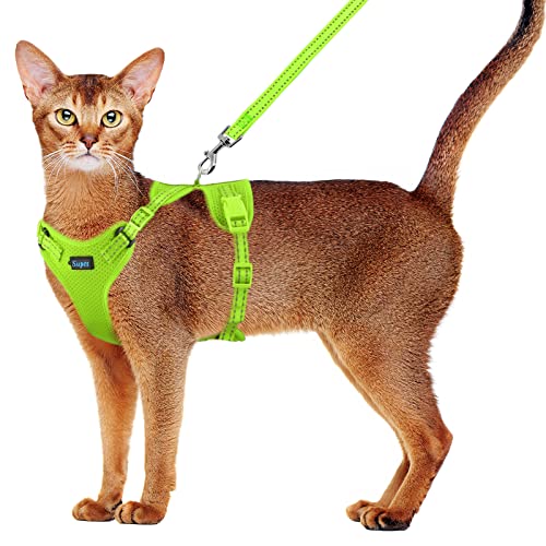 Supet Cat Harness And Leash Set For Small To Large Cats Adjustable Cat Vest Harness With Reflective Trim Universal Cat Leash And Harness For Cats/Puppies Outdoor Walking #TOP6