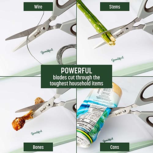 Goodful All Purpose Kitchen Shears, Heavy Duty Stainless Steel Scissors, Comfort Grip, Micro-Serrated