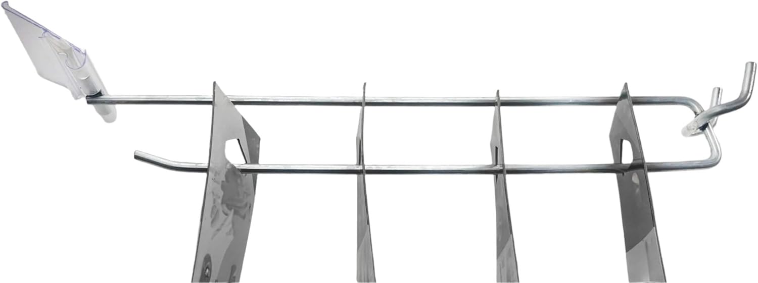 Trion Brand (50 Pack) 8 Inch Flip Scan Metal Peg Hooks with Label Holder 3/16 & 1/4 Pegboard