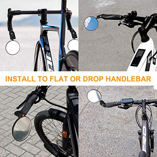Eeekit 2 Pcs Bike Mirrors Handlebar Rearview Mirror, Bicycle Mirrors For Handlebars Hd Convex 360° Mirror Adjustable Rotatable Wide Angle Cycling Rear View Mirrors For Mountain Road Bike #TOP5