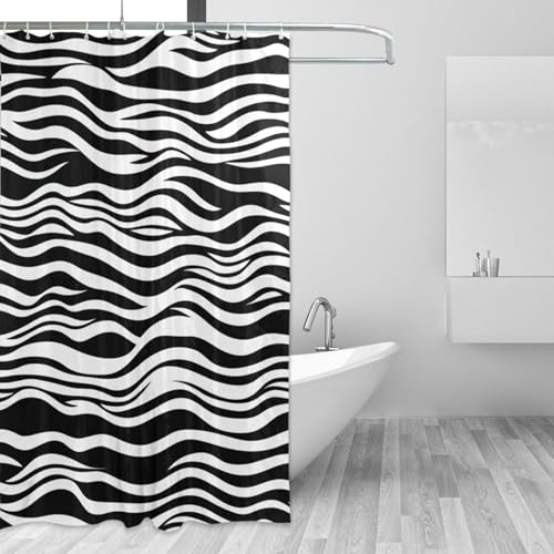 Rideau de douche polyester anti éclaboussures lavable 168x183cm avec crochets - 3