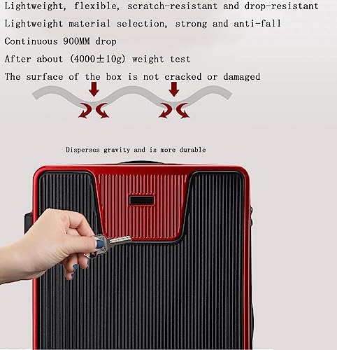 20-inch Adult Suitcase, Large-Capacity Fashion Trolley Case with Universal Wheels, Reasonable Partition, Suitcase, Suitable for Going Out (red)3