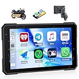 GOHHDL Motorrad GPS CarPlay Display mit Kabellosem CarPlay und Android Auto, 5-Zoll Wasserdichtem Touchscreen Motorrad Navigationssystem mit Bluetooth + Reifendrucküberwachung