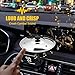 Car Cymbal Air Vent, Crash Cymbal for Car Vent, Clip-On Mini Drum Cymbal with Drum Stick for Music Lovers Gift, Funny Car Interior Accessory for Most Vehicles (Gold & Silver)