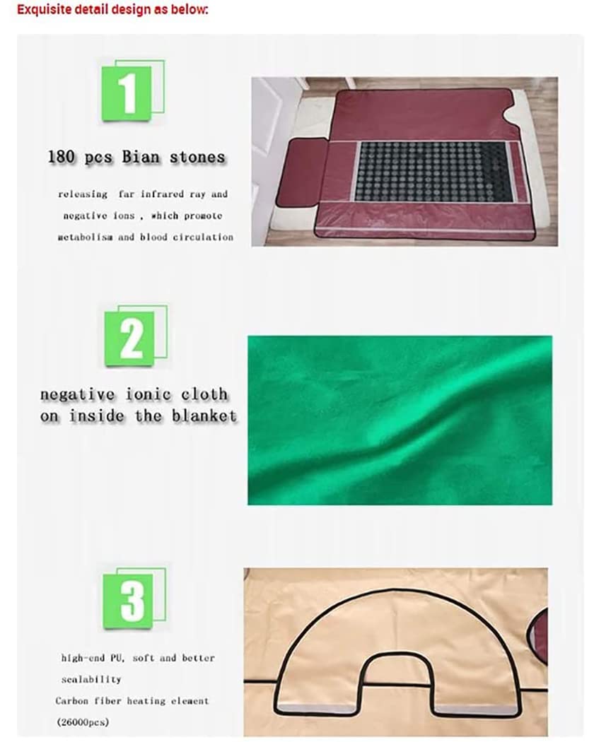 Manta de sauna de infrarrojos lejanos para pérdida de peso, portátil, 3 zonas, manta térmica para adelgazar y terapia de spa