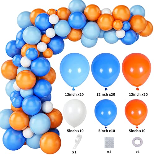 Feyg Balloon Garland Arch Kit, Blue Orange White Balloon Arch Kit Balloon Garland , Latex Balloons Party Balloons For Boys Girls Birthday Decoration Wedding Baby Shower Decoration Party Supplies #TOP1