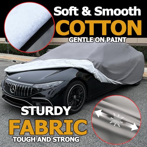 Image of All Weather Waterproof car Cover Good for rain Snow uv Protection dust Sport Sedan GTO MAZDA6 Mustang Camaro M5 RC A5 M3 Q50 M8 Thunderbird Gray