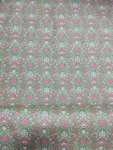 Image of Women's Unstitched All Over Print Running Fabric Width-44 inch,Length-5 Meter.Full Patiyala Salwar Suit,Dress Material,Tunics,Maxi,Nighty.Fast Color,Free Size, Pista Green 5 Meter