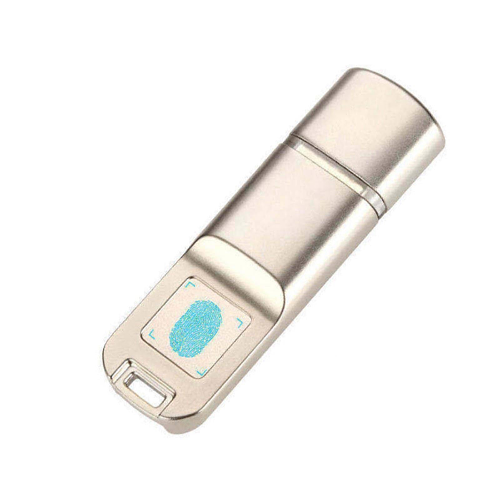 Unità flash U crittografata con impronte digitali 32G 64G 128G 256G Unità flash U antifurto in metallo per ufficio aziendale, chiavetta USB sicura crittografata biometrica,16G