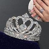 suwanpoomshop Crown 925 Silver White Sapphire Queen Ring Engagement Proposed Women Jewelry (7)