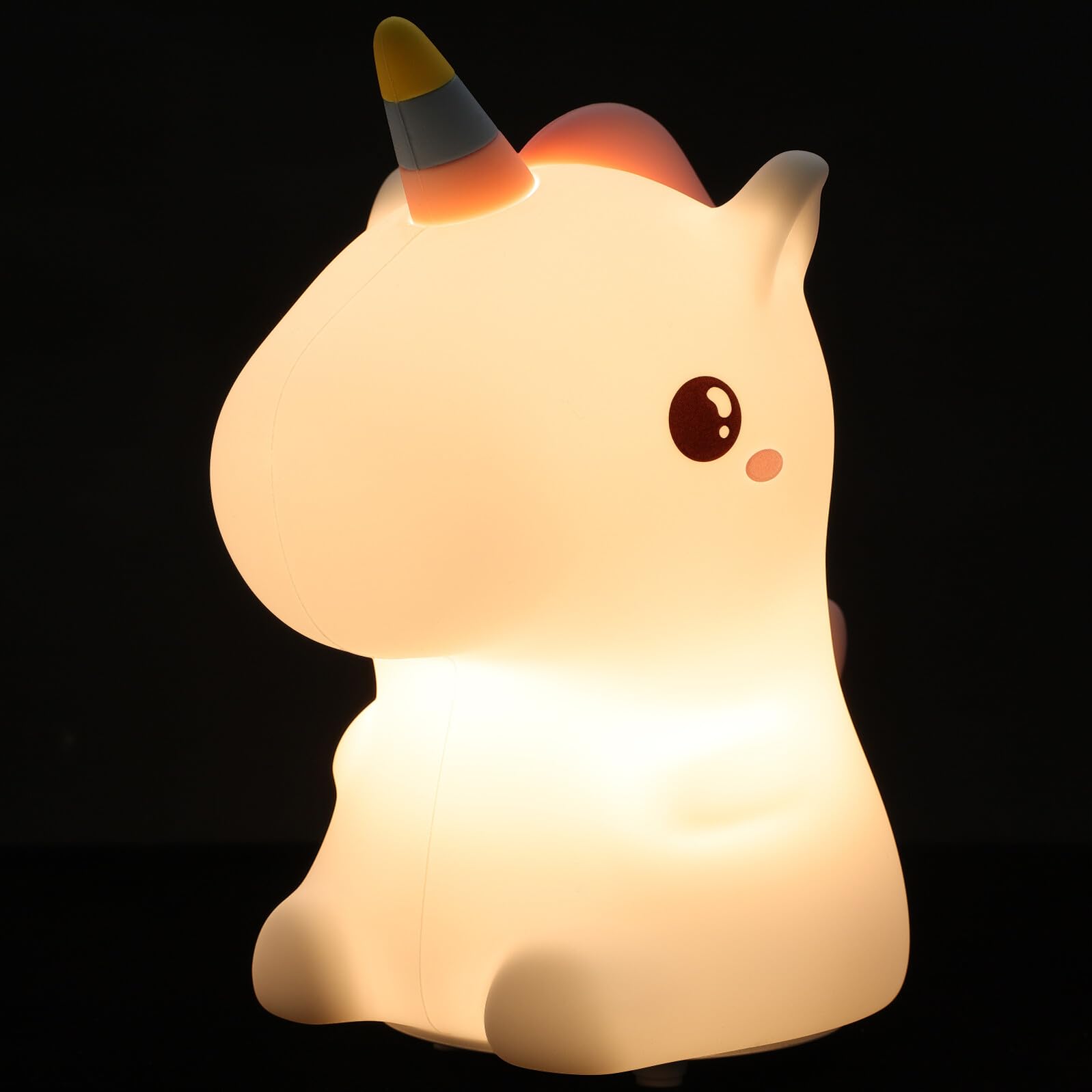 ifundom Lámpara Nocturna de Unicornio de Silicona 1 Juego 1200mah | 7 Colores Cambiantes, Carga 5v, para Guardería Infantil, Uso en Festival y Día del Niño