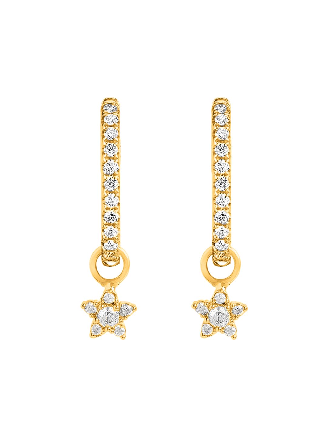 Stylish CZ Star Dangle Tiny Small Hoop Earrings for Women Girls-image-39
