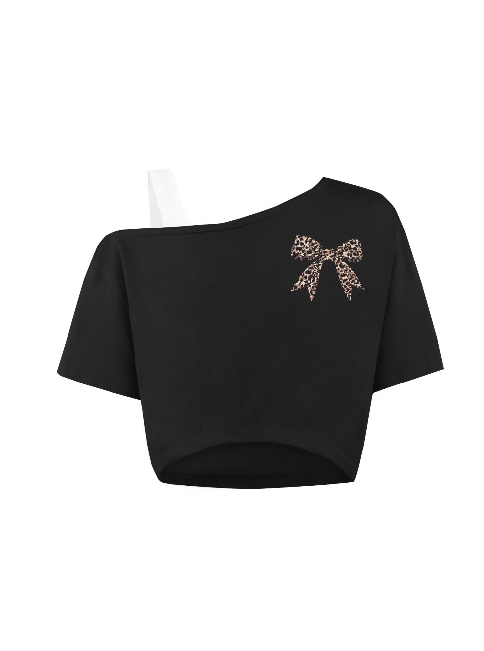 Girls Off The Shoulder Crop Tops Summer Shirts