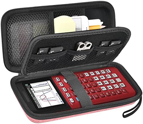 Graphing Calculator Case for Texas Instruments TI-84 Plus CE Color Graphing Calculator, Also Fits for TI-83 Plus Casio fx-9750GII, Large Capacity for Pens,Cables and Other Accessories-Pink, Box Only