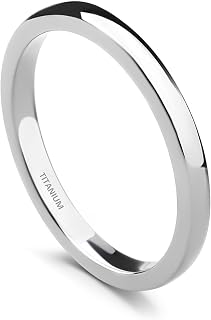 2mm 4mm 6mm 8mm 10mm Titanium Ring Plain Dome High Polished Wedding Band Comfort Fit Size 3-15