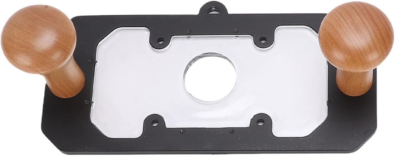Fabater Woodworking Router Base, Transparent Safety Cover Aluminum Construction Trimmer Router Base, Milling Slotting Bracket with Flip Board for 63.5-65mm Woodworking Tools