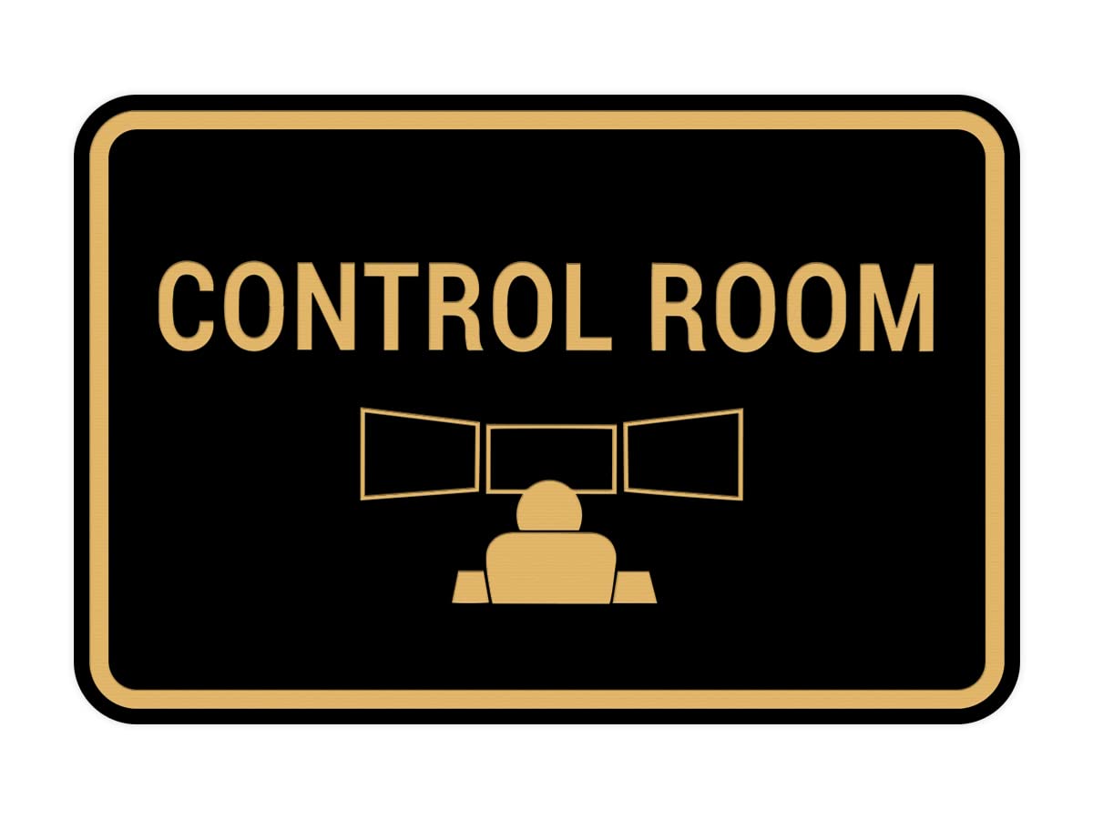 Classic Framed Control Room Sign (Black Gold) - Large
