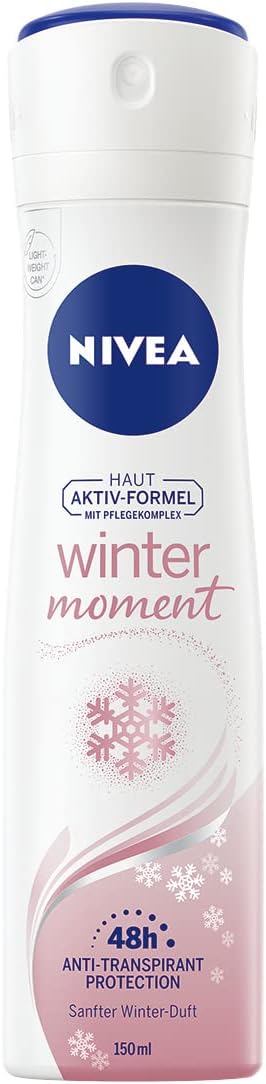 NIVEA Winter Moment dezodorant w sprayu (150 ml), dezodorant z ochroną antyperspirantem 48 h, skuteczny antyperspirant o zimowym zapachu i silnej formule