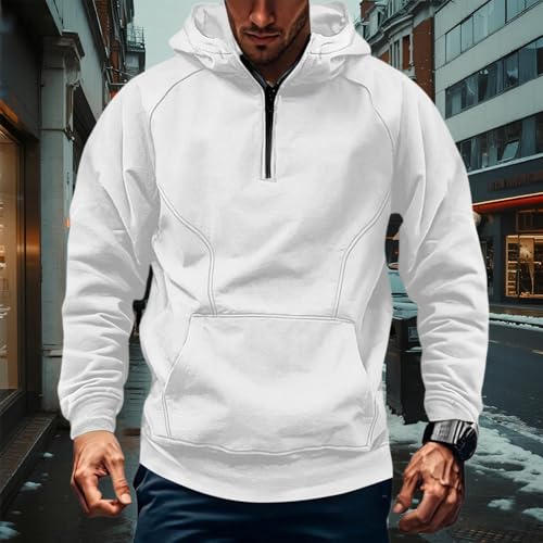 Graphic Hoodies For Men Quarter Zipper Sport Fleece Cargo Sweatshirts Y2K Fall Casual Long Sleeve Pullover With Pocket2