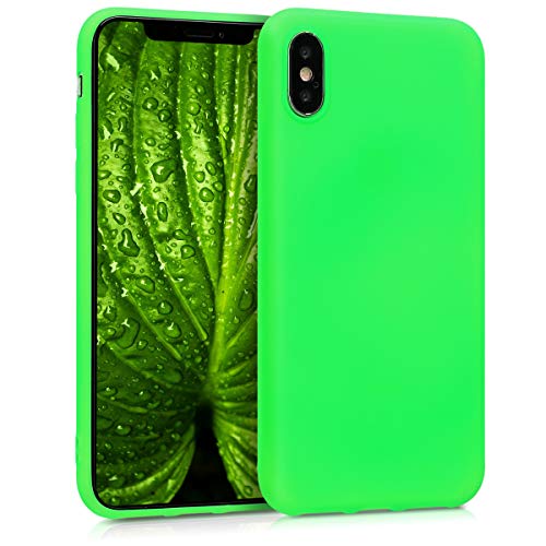 kwmobile TPU Silicone Case Compatible with Apple iPhone X - Soft Flexible Protective Phone Cover - Neon Green