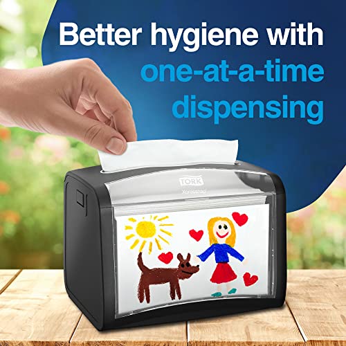 Tork Xpressnap Tabletop Napkin Dispenser Black N4, Signature Range, 6.1" X 7.9" X 5.9", 6232000 (Quantity 4) #TOP1