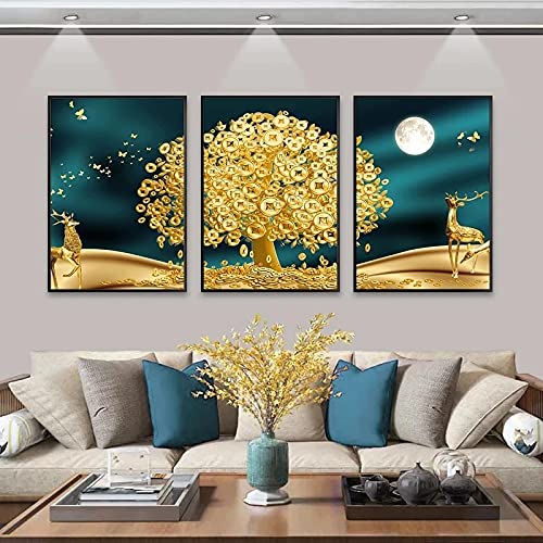 Art abstrait de luxe avec impression affiche cerf mur photo 60x80cm