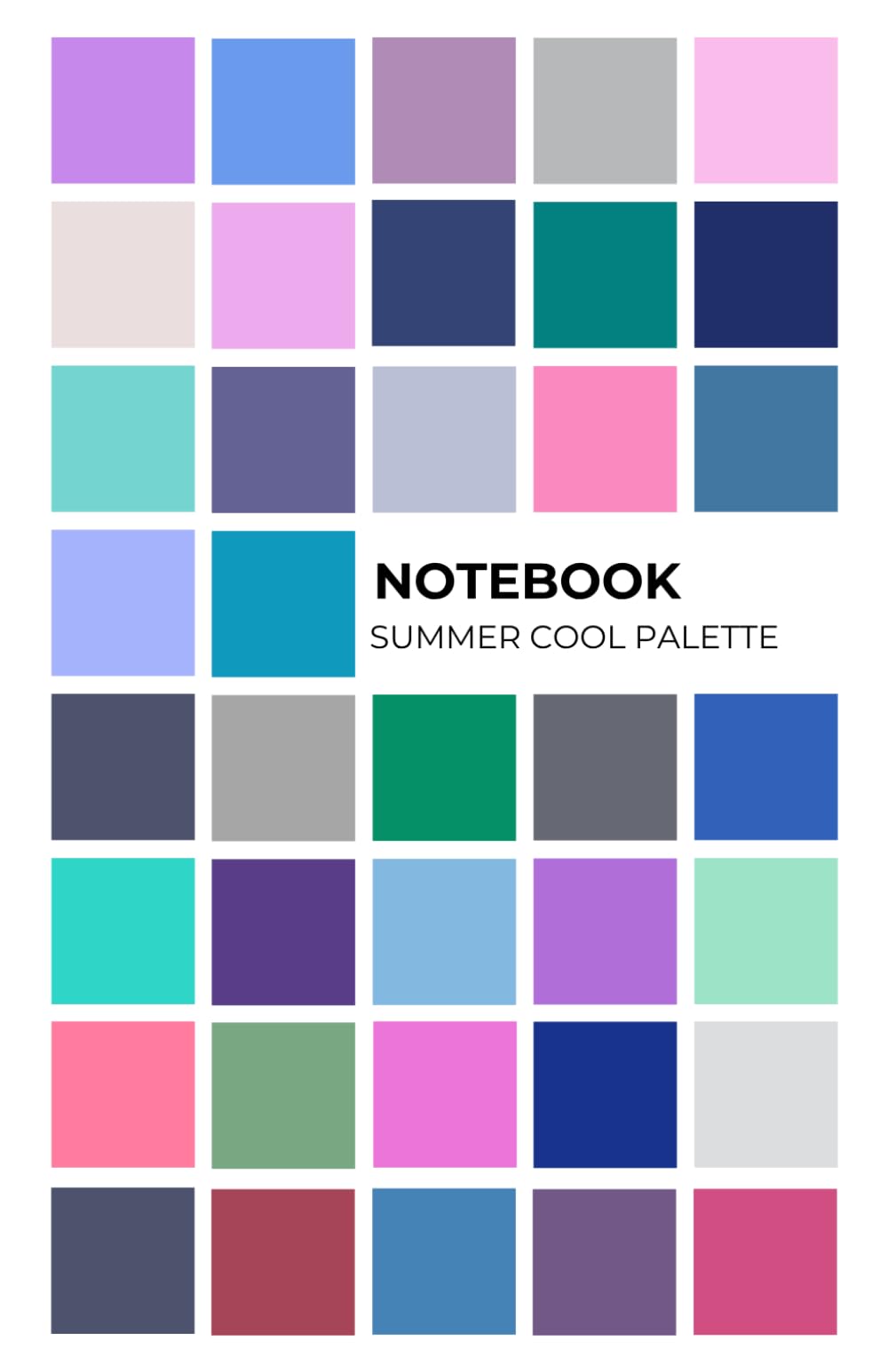 Notebook summer cool color palette: Ideal for a special person who likes style, fashion, trends and is interested in colour and beauty analysis types.