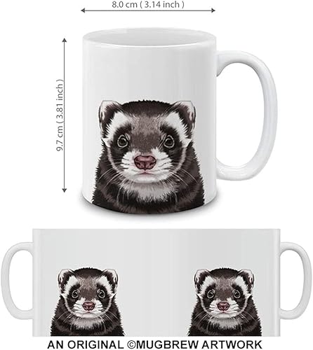 Vista 30 de MUGBREW Taza de té de cerámica de la taza de café de la llama del animal lindo, 11 OZ Alpaca,Bisonte de búfalo americano,Aves frailecillo