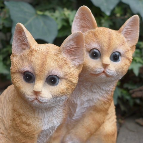 Amazon.co.jp: 猫の置物 子猫の兄弟 茶トラ 9593H キャット
