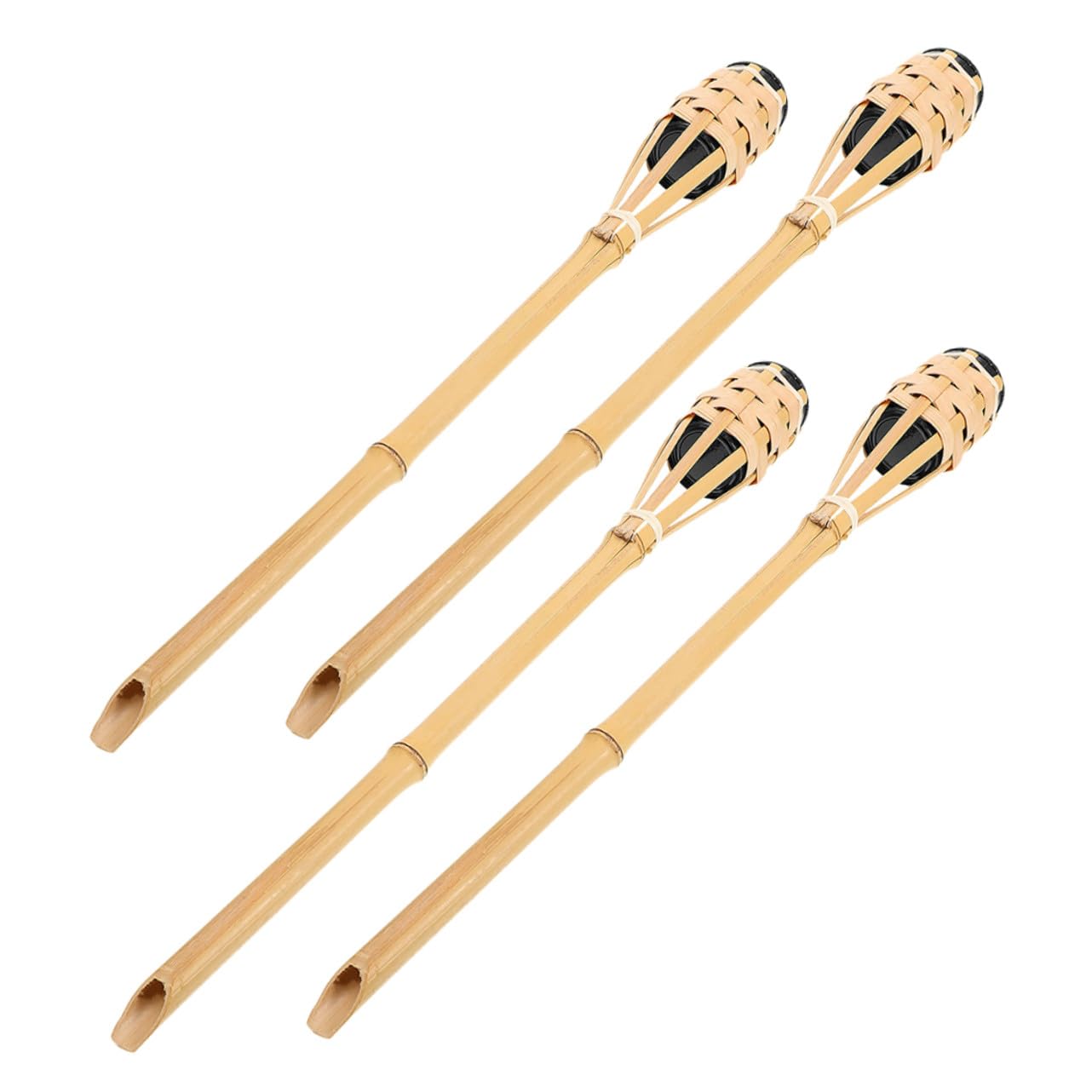 DOITOOL 4 Piezas Antorchas De Jardín Antorcha De Bambú Hecha Mano Resistentes Al Viento Estaca Para Bodas Decoración De Fiestas y Eventos Al Aire Lámpara De Aceite Para Exteriores
