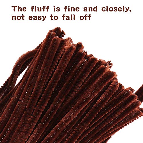 100 Pieces Brown Pipe Cleaners Chenille Stem, Pipe Cleaners Set for DIY Arts Crafts Decorations (Brown)
