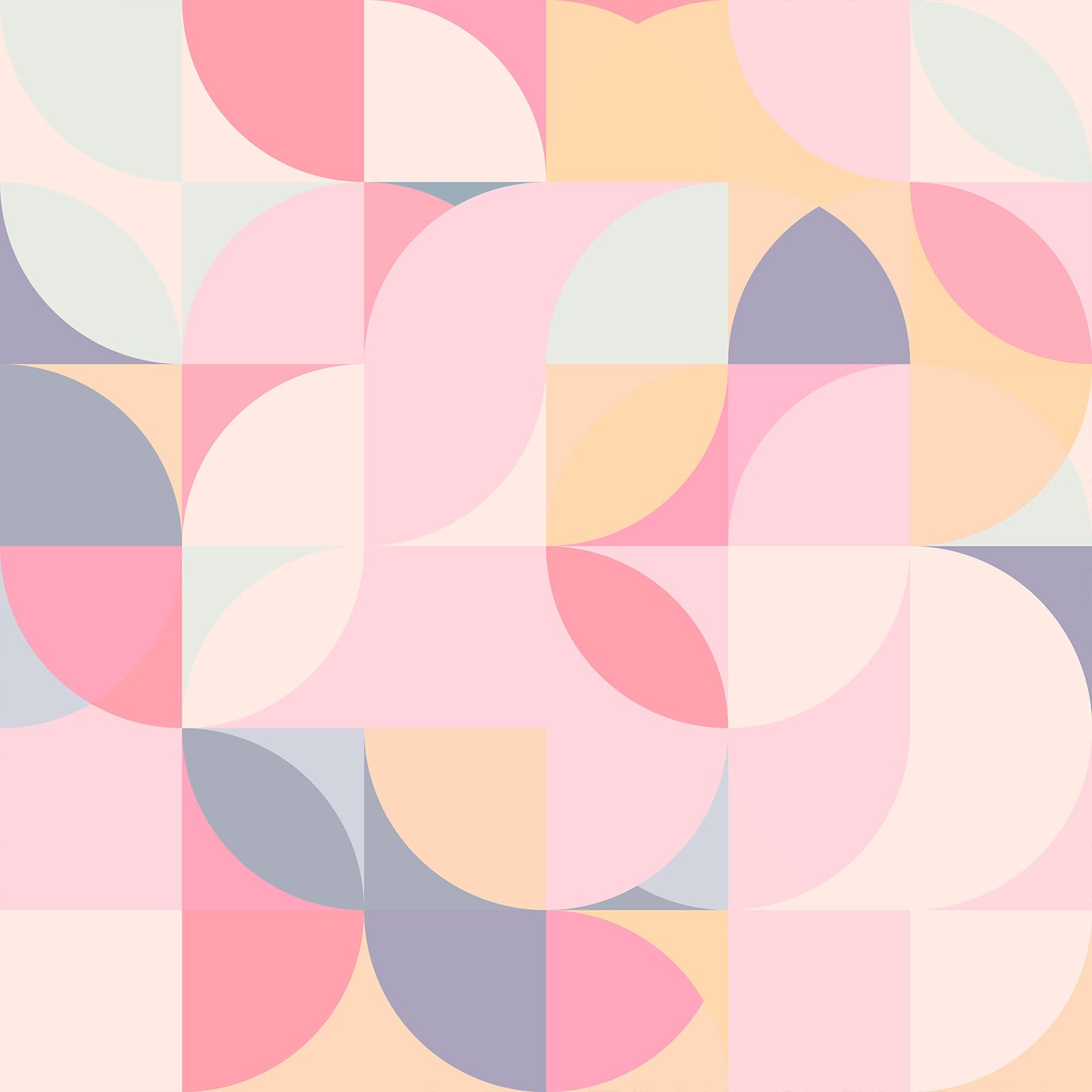 VEELIKE Soft Pink Geometric Wallpaper Peel and Stick Abstract Wallpaper Patterned Pink Geometric Contact Paper for Cabinets Art Deco for Bedroom Bathroom Cabinet Renter Friendly 44.5cm×300cm