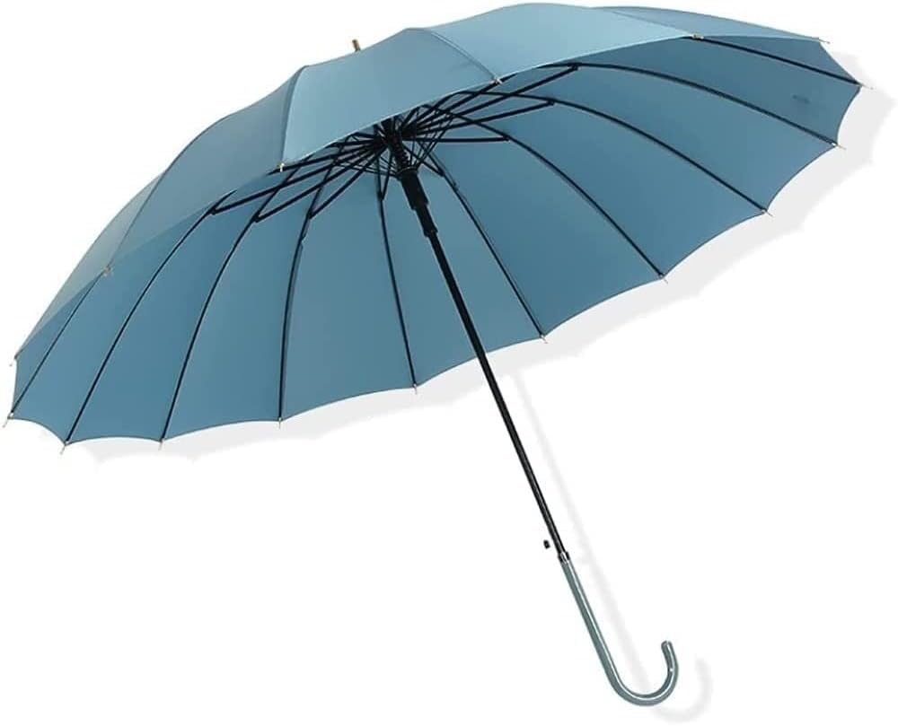 Umbrella Umbrellas Solid Color Golf Umbrella Windproof Luxury Stick Umbrella Leather Handle Travel Wedding Cane Umbrella Umbrellas for Rain (Color : Pink)