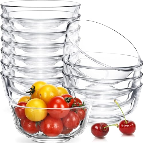Image of WRINGO Glass Bowl for Kitchen Prep, Dessert, Dips, and Candy Dishes, Cake, Snack Bowl Set of 6 Or Nut Bowls, and Microwave Safe Clear Glass Bowls for Mixing, Storing Size 4.5 Inch (WR-09)