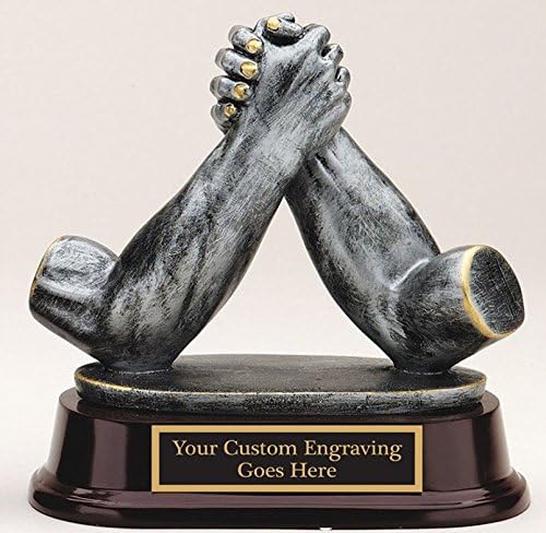 ARM Wrestling Award Trophy Resin Cast Sculpture Engraved 5 1/2"