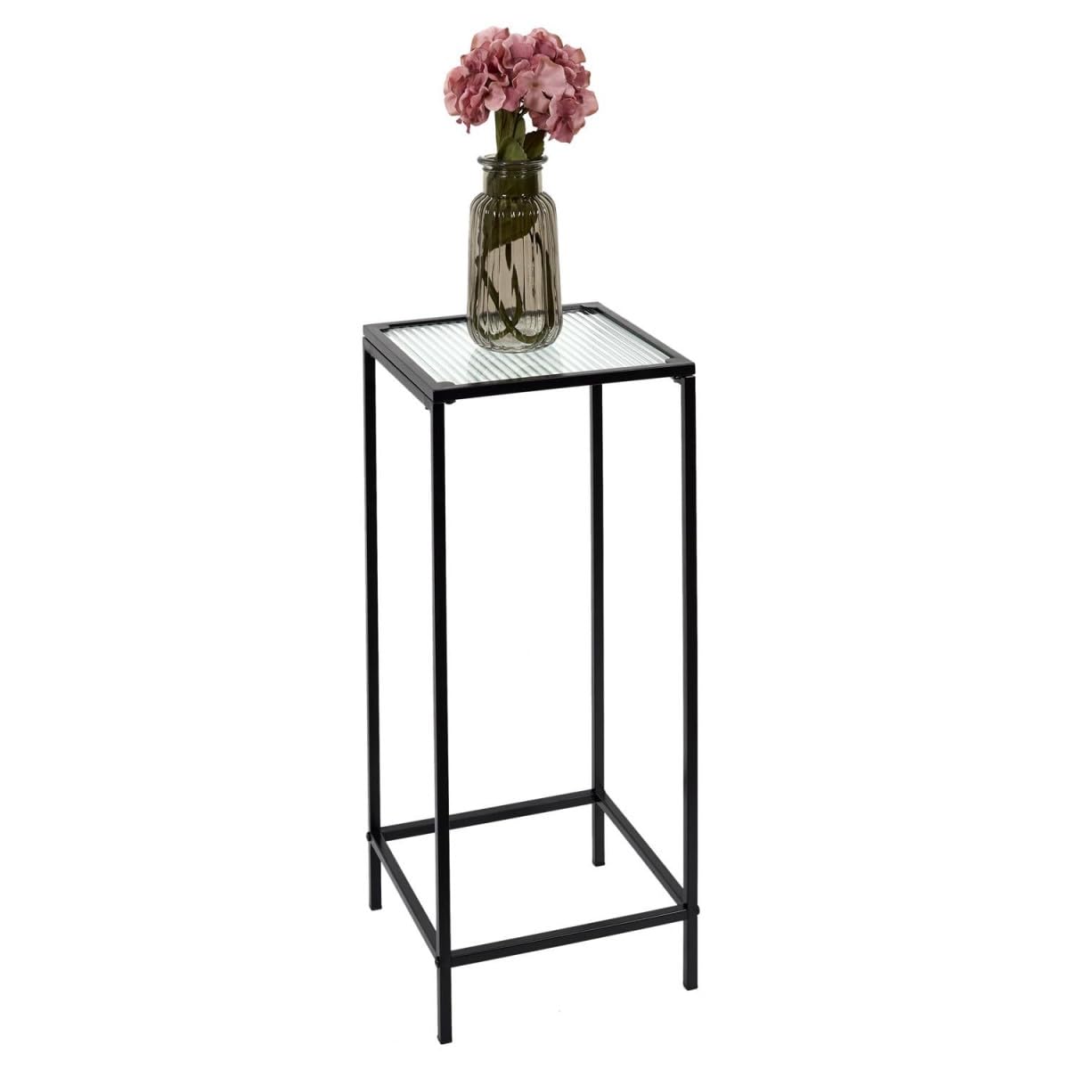 Paris Prix Sellette Design en Verre & Métal Rosa 70cm Noir