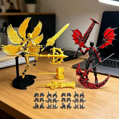 Figurine d'action de robot avec articulations mobiles et ailes déployées
