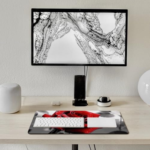 Black and White Red Rose Pad para Escritorio Grande miniatura 7