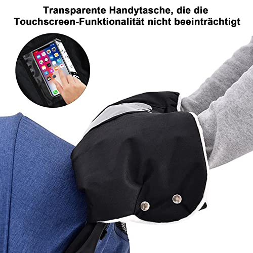 Kinderwagen Handwärmer, Yeelan Handmuff für Kinderwagen mit Verdickung Fleece Wasserdicht Kinderwagen Muff Handwärmer, Universal Handschuhe Kinderwagen für Winter