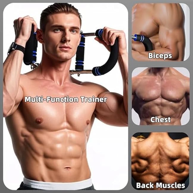 Twister Arm Trainer, 40-100lb Adjustable Chest & Arm Workout Tool, Compact Twister Arm Strengthener, Chest Trainer Equipment for Men, Shoulder Muscle Training Fitness Equipment(Blue)