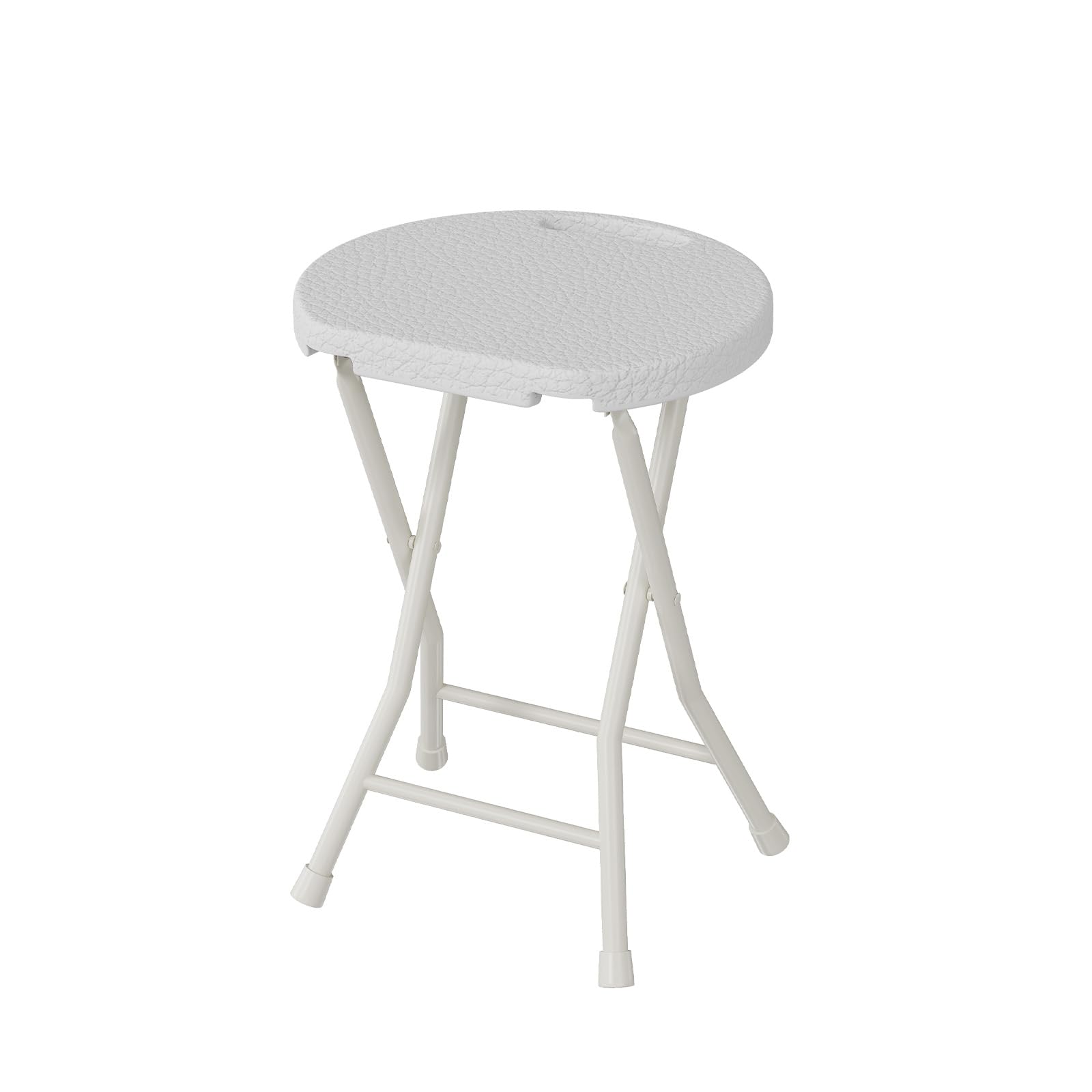 Folding Stool Chair with Handle, Portable Heavy Duty Round Foldable Stool, Non-Slip Feet, 600Lbs Capacity, 18 Inch Foldable Stool for Dorm, Kitchen, Vanity, Church and Outdoor Use-image-40