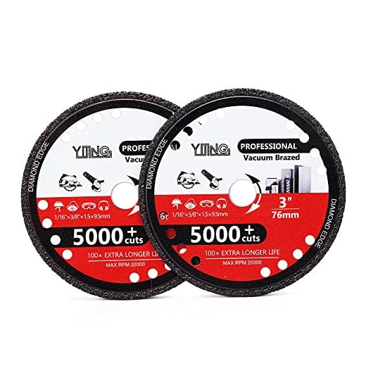 YIJING 2Pcs Diamond Cutting Wheel 3" 76mm Diamond Metal Cut Off Wheel with 3/8" Arbor for INOX Steel and Rebar Sotne